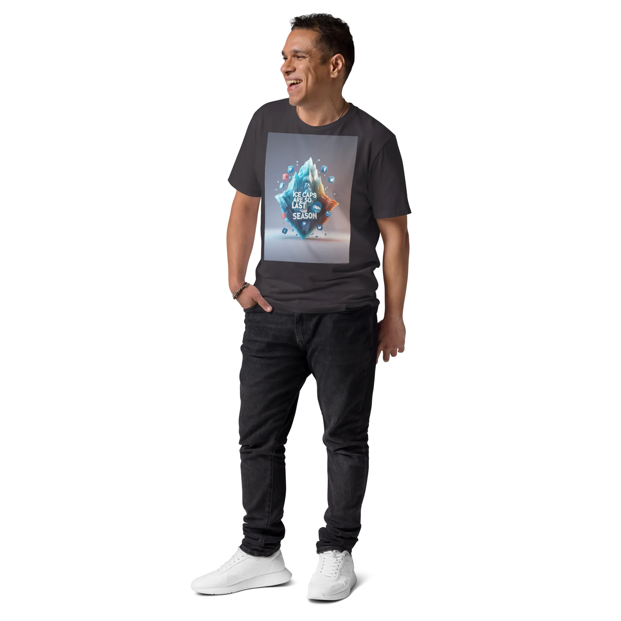 "Melting Reality: Ice Caps Are Disappearing" – Organic Cotton Climate Awareness Tee - Design Delight Studio