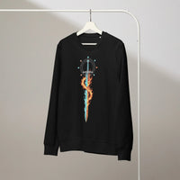 Elemental Twinflame Organic Gamer Sweatshirt | Verified Sustainable Streetwear - Sustainable Organic Design | Detailed Alternative View