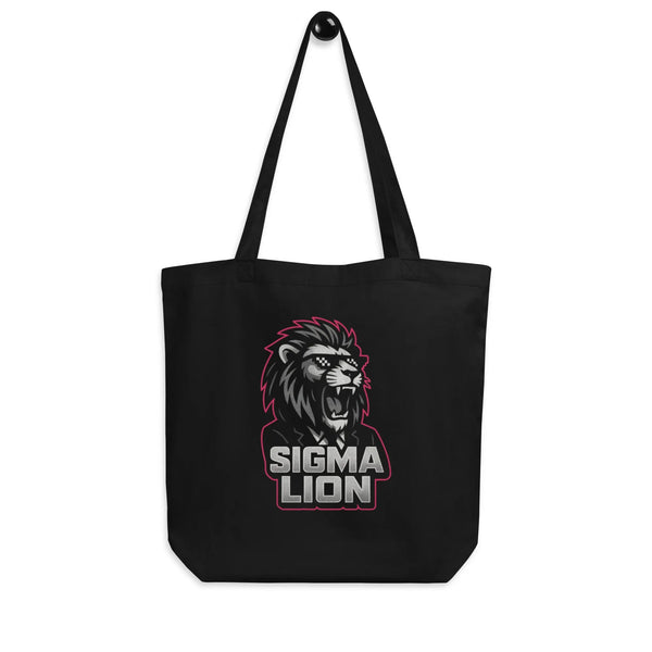Sigma Lion Organic Cotton Tote Bag | GOTS Certified - Sustainable Organic Design | Detailed Alternative View