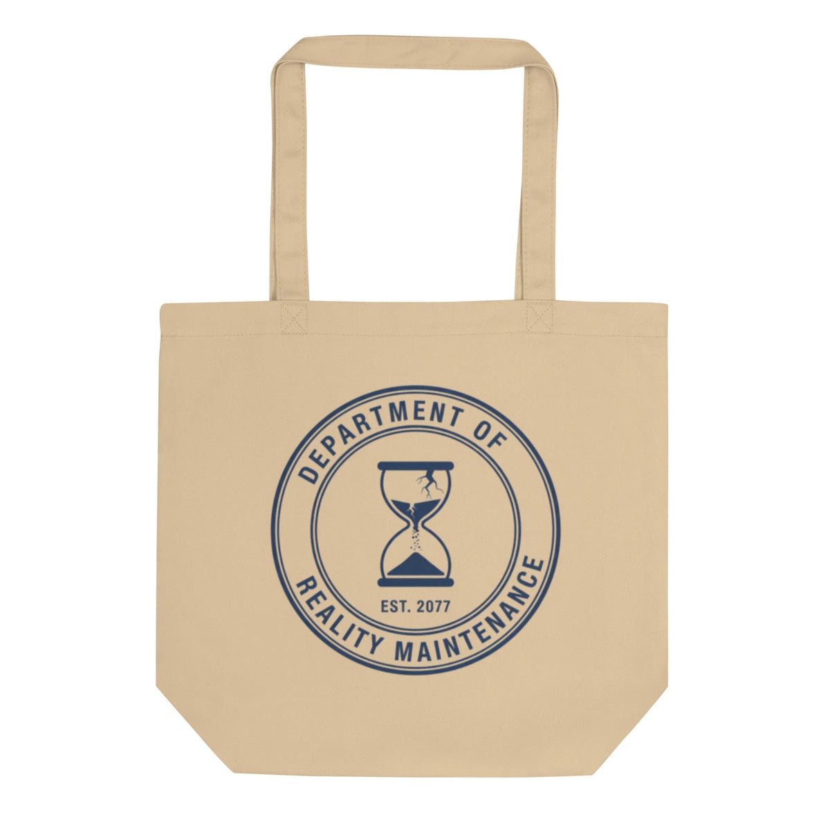 Reality Maintenance Organic Canvas Tote | Heavyweight GOTS Cotton - Sustainable Organic Design | Primary Flat-lay Front View