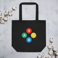 Player One Gaming Tote | Sustainable Organic Cotton Bag for Creatives - Sustainable Organic Design | Primary Flat-lay Front View
