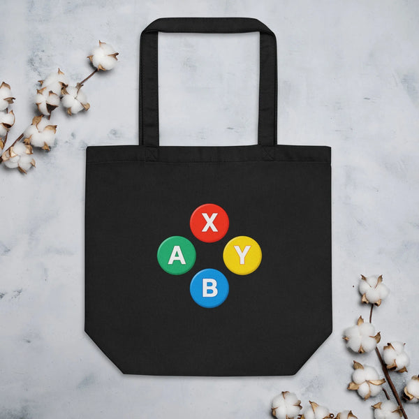 Player One Gaming Tote | Sustainable Organic Cotton Bag for Creatives - Sustainable Organic Design | Primary Flat-lay Front View
