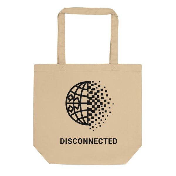 Disconnected Globe Heavyweight Organic Tote | 100% GOTS Cotton - Sustainable Organic Design | Detailed Alternative View