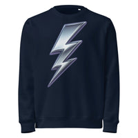 Chrome Lightning Bolt Sweatshirt – Charged with Style - Sustainable Organic Design | Detailed Alternative View
