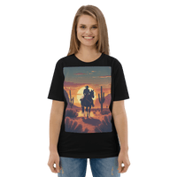 Desert Cowboy Silhouette T-Shirt - Organic Cotton Western Tee - Design Delight Studio