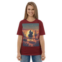 Desert Cowboy Silhouette T-Shirt - Organic Cotton Western Tee - Design Delight Studio