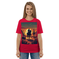 Desert Cowboy Silhouette T-Shirt - Organic Cotton Western Tee - Design Delight Studio