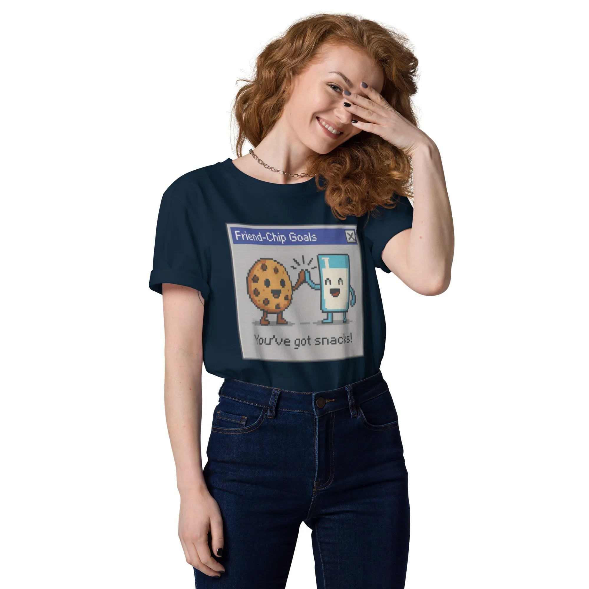 "Friend-Chip" Pixel Art Tee - 100% Organic Cotton (GOTS) - Sustainable Organic Design | Detailed Alternative View