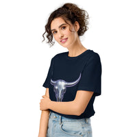 Chromatic Longhorn Skull Organic Tee - Cowboy Renaissance - Sustainable Organic Design | Detailed Alternative View