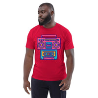 Retro Beats Tee | Sustainable Organic Cotton Boombox Graphic - Sustainable Organic Design | Detailed Alternative View
