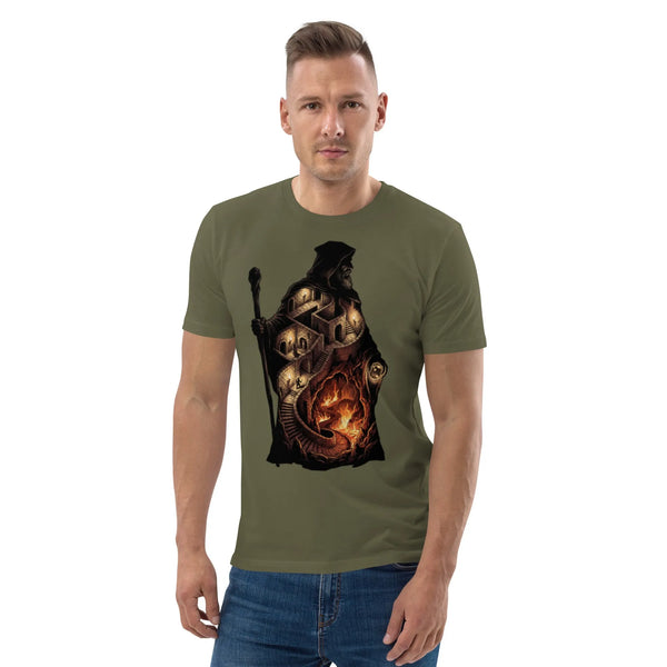Mystic Wizard Gamer Tee | Premium Organic Cotton & Ethical Design - Sustainable Organic Design | Detailed Alternative View