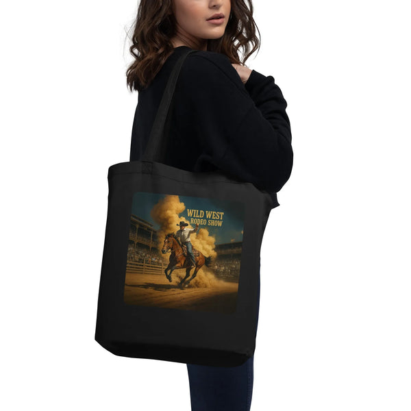 Rodeo Spirit Organic Tote Bag | Sustainable Western-Inspired Design - Sustainable Organic Design | Detailed Alternative View