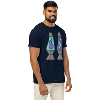 Retro Lava Lamps Organic Cotton T-Shirt | 70s Aesthetic Streetwear - Sustainable Organic Design | Detailed Alternative View