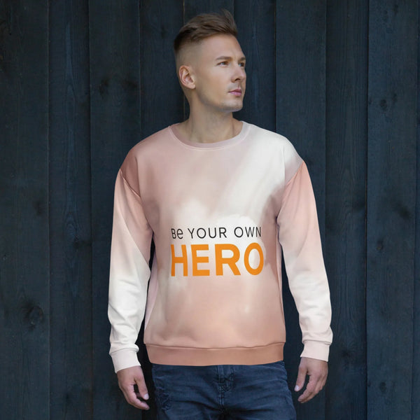 Be Your Own Hero Recycled Sweatshirt | Verified Sustainable Streetwear - Sustainable Organic Design | Primary Mockup Front View
