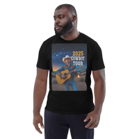 2025 Cowboy Tour Organic Cotton T-Shirt – Classic Western Country Music Tee - Sustainable Organic Design | Primary Flat-lay Front View