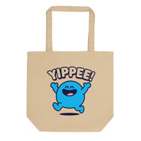 Yippee! Joy Celebration Organic Cotton Tote Bag | GOTS Certified - Sustainable Organic Design | Primary Flat-lay Front View