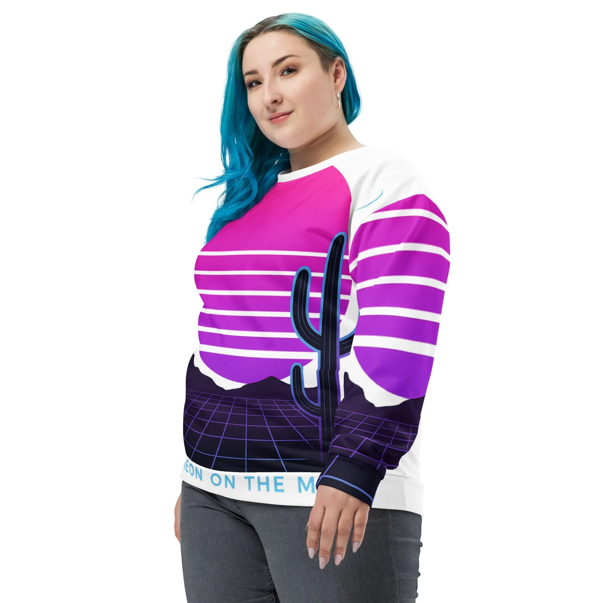 "Neon On The Mesa" Recycled Sweatshirt | Limited Sustainable Streetwear - Sustainable Organic Design | Detailed Alternative View