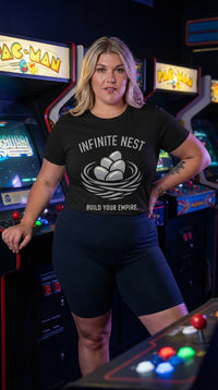Infinite Nest Token Builder Tee - Retro Plus Arcade in Luxury Dark - The LGS 'Equippable'