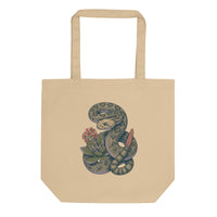 Sonoran Desert Tote | Sustainable Rattlesnake & Succulent Design - Sustainable Organic Design | Detailed Alternative View