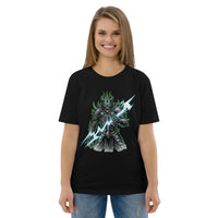 Lightning Warlock | Organic Cotton Gamer Graphic Tee - Sustainable Organic Design | Primary Mockup Front View