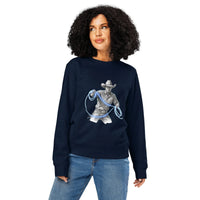 Neon Lasso Graphic Sweatshirt | Organic Cotton Western Streetwear - Sustainable Organic Design | Detailed Alternative View