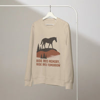 Ride Into Memory | Organic Western Crewneck - Sustainable Organic Design | Detailed Alternative View
