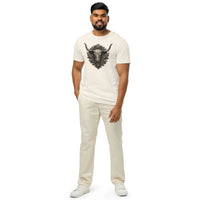 Ornate Longhorn Skull Organic T-Shirt - Sustainable Organic Design | Primary Flat-lay Front View