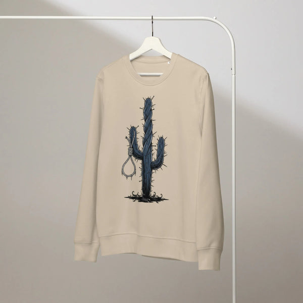 Western Cactus Graphic Sweatshirt | Organic Cotton | Cowboy Renaissance - Sustainable Organic Design | Primary Mockup Front View