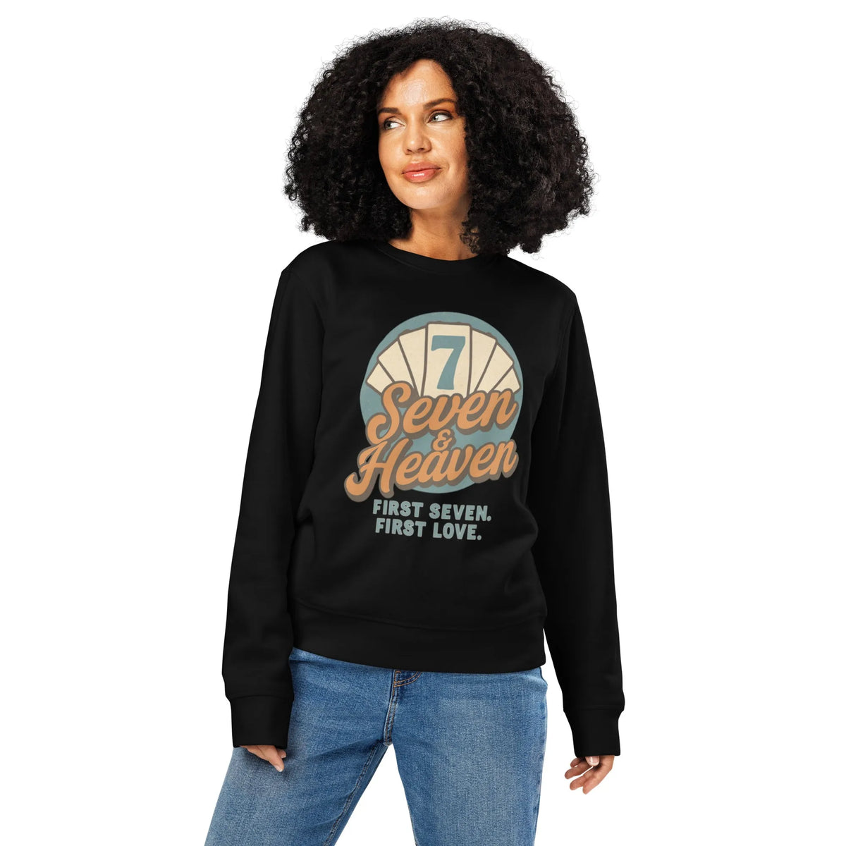 Seven & Heaven Organic Gamer Sweatshirt - Sustainable Organic Design | Primary Mockup Front View