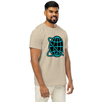 Cyberpunk Wireframe Earth Organic T-Shirt - Sustainable Organic Design | Primary Mockup Front View