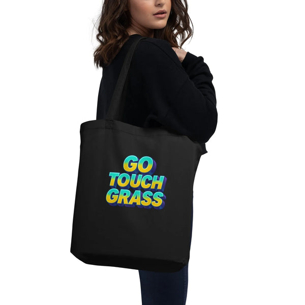 Go Touch Grass Organic Tote | Sustainable Design for Daily Reconnection - Sustainable Organic Design | Detailed Alternative View