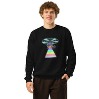 Retro Glitch Helicopter Organic Sweatshirt | Sustainable Y2K Streetwear - Sustainable Organic Design | Primary Mockup Front View