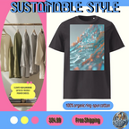 Organic cotton t-shirt – ‘Climate Change: Now Streaming Worldwide’ environmental activism design. Eco-friendly, soft, and perfect for sustainability advocates