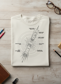 Saturn V Rocket Blueprint Tee | Sustainably Crafted for Innovators