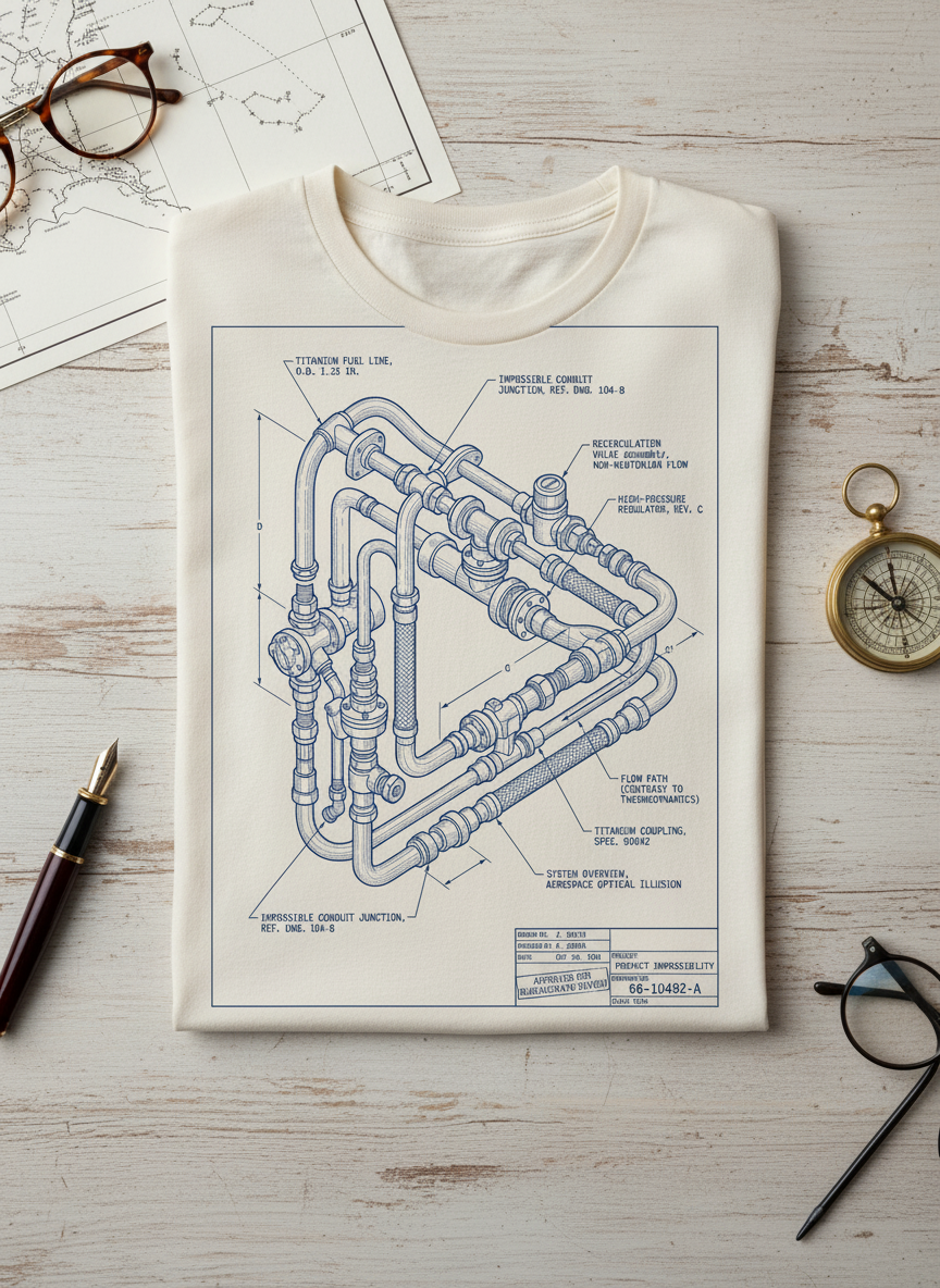 Aerospace Blueprint Organic Cotton Tee | Design Delight Studio