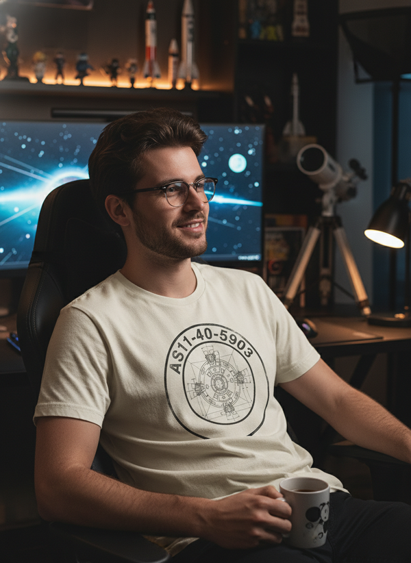 The Apollo 11 Schematic Tee | Organic Cotton | Design Delight Studio