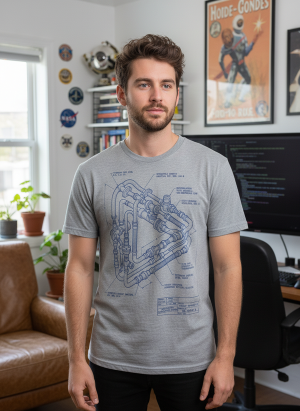 Aerospace Blueprint Organic Cotton Tee | Design Delight Studio