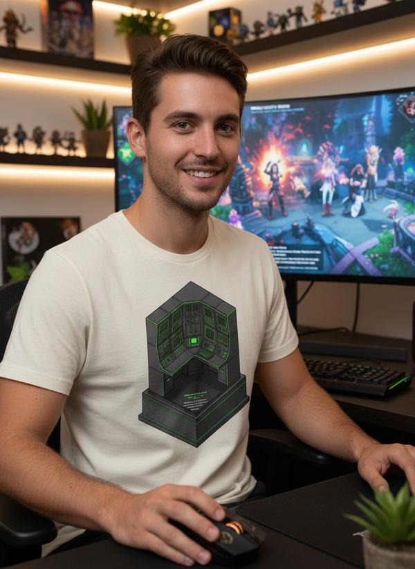 Retro Command Center Tee: Sustainable Design for the Modern Gamer
