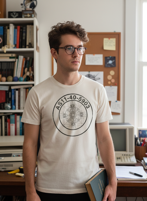 The Apollo 11 Schematic Tee | Organic Cotton | Design Delight Studio