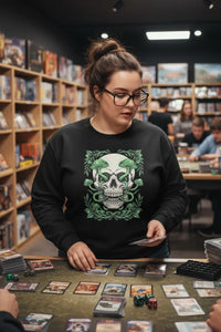 Verdant Skull Organic Sweatshirt – Sustainable Gamer Streetwear