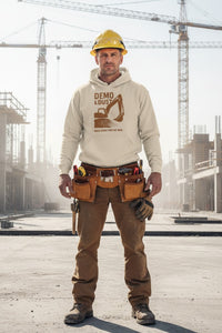 Person in construction attire with tools at a construction site