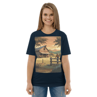 Rustic Ranch Life Organic Cotton T-Shirt | Cowboy & Horses Tee - Design Delight Studio