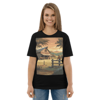 Rustic Ranch Life Organic Cotton T-Shirt | Cowboy & Horses Tee - Design Delight Studio