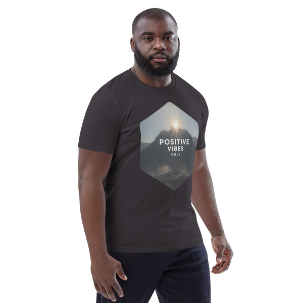 Positive Vibes Only – Inspirational Organic Cotton Tee - Design Delight Studio