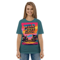 Wild West Revival T-Shirt - Retro Cowboy Graphic Organic Tee - Design Delight Studio